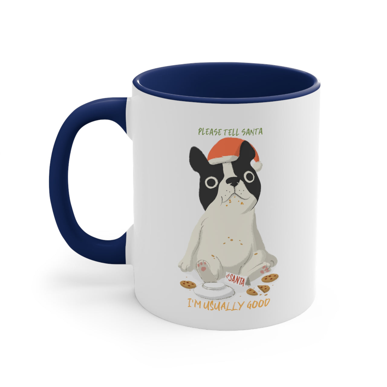 French Bulldog Santa Holiday Accent Coffee Mug