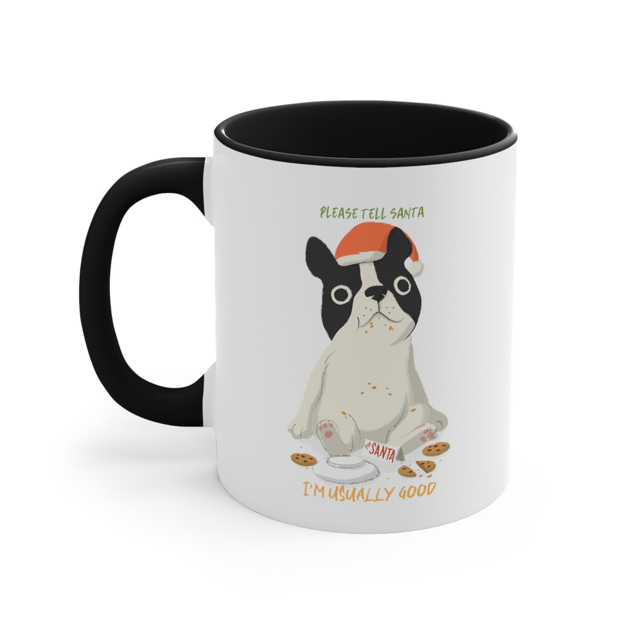 French Bulldog Santa Holiday Accent Coffee Mug