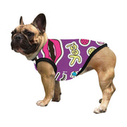 purple graffiti allover print dog tank top