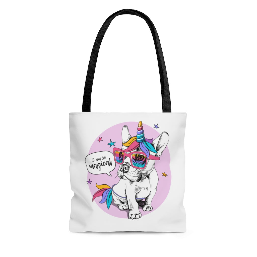 french bulldog unicorn totebag