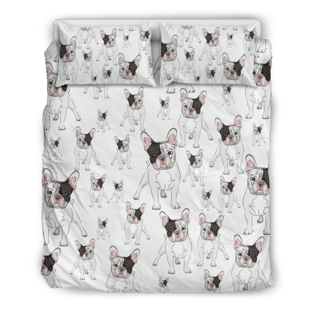 Marcel French Bulldog Black and White Duvet Bedding Set