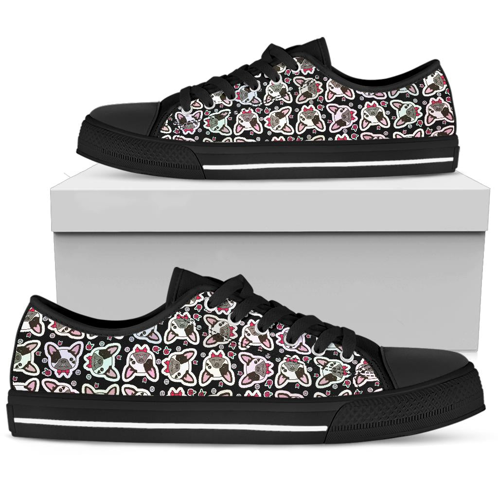 Frenchies and Roses Low Top Shoes