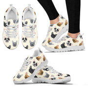 French Bulldog Cream and White Womens Sneakers