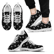 black and white frenchie french bulldog men's sneakers