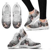 French Bulldog Gray Womens Sneakers