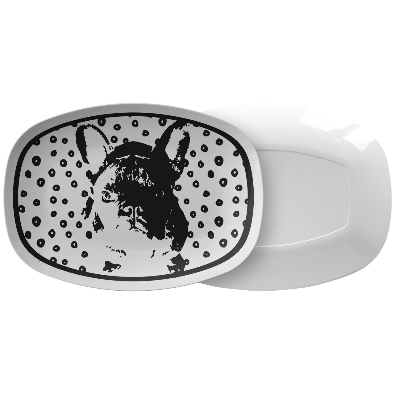 Black and White Graphic Frenchie Platter