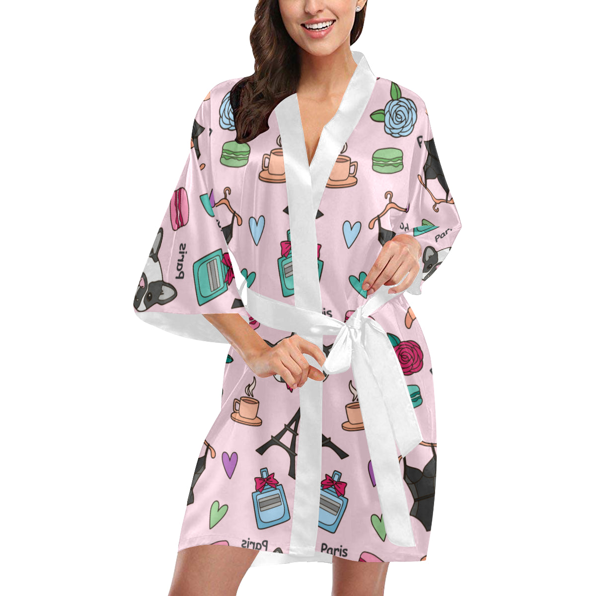 ladies kimono frenchies paris accents