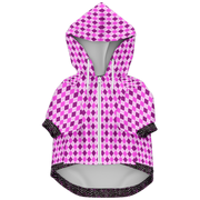 personalized pink argyle dog hoodie