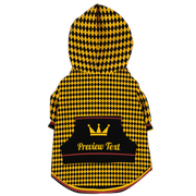 personalized yellow argyle dog hoodie