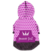 personalized pink argyle dog hoodie