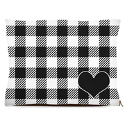 add name personalized dog bed black and white check and heart