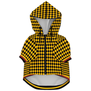 personalized yellow argyle dog hoodie