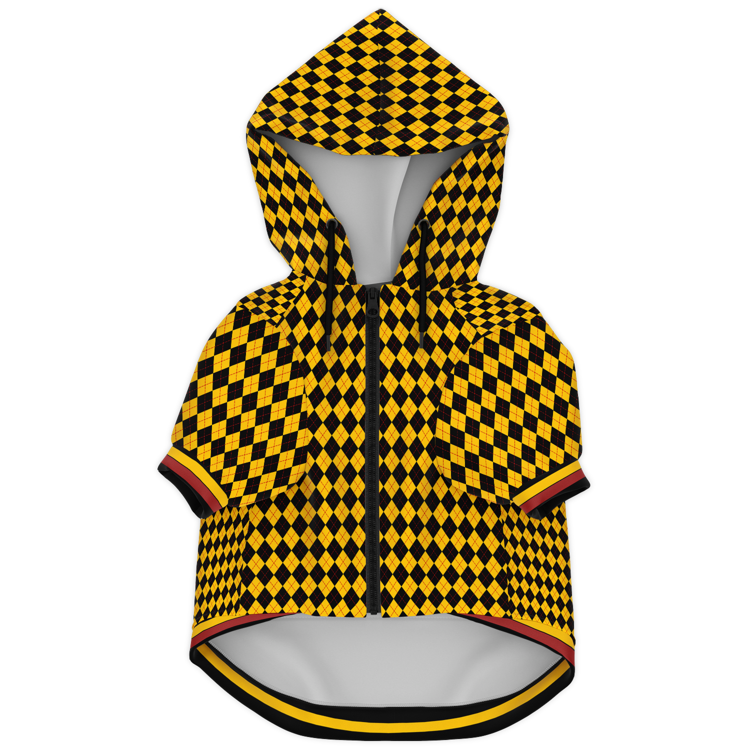 personalized yellow argyle dog hoodie