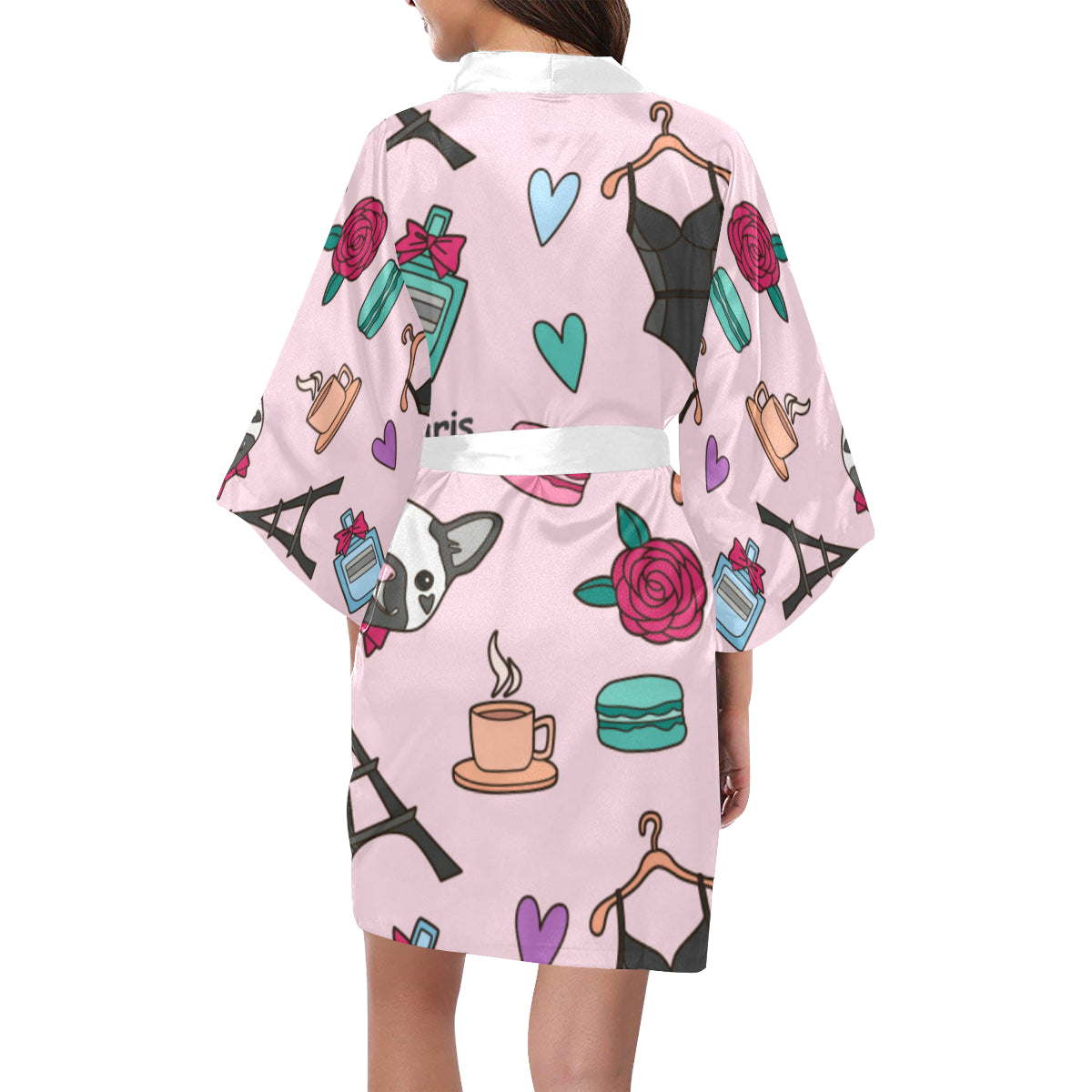 womens kimono french bulldog graphics