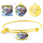 photo bracelet gold add names has gift box