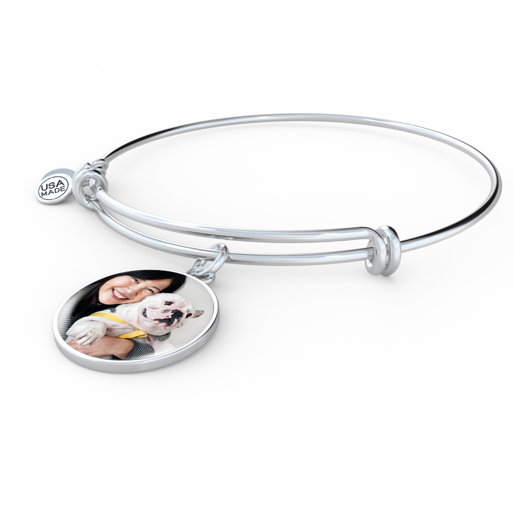 silver bangle photo bracelet