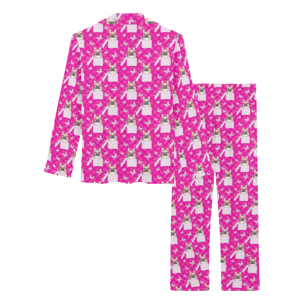 french bulldog pink womens pajamas