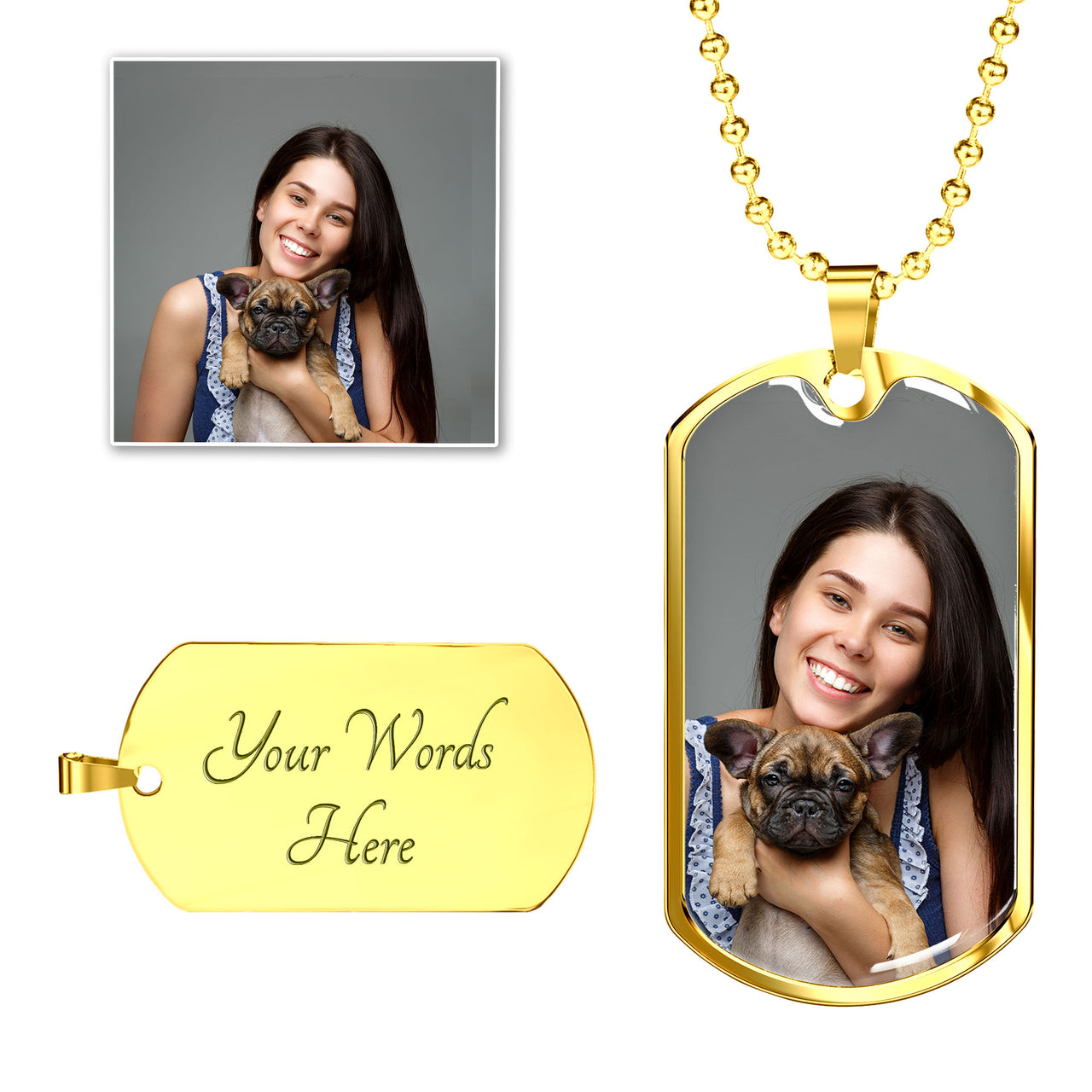 Personalized Photo Dog Tag Necklace