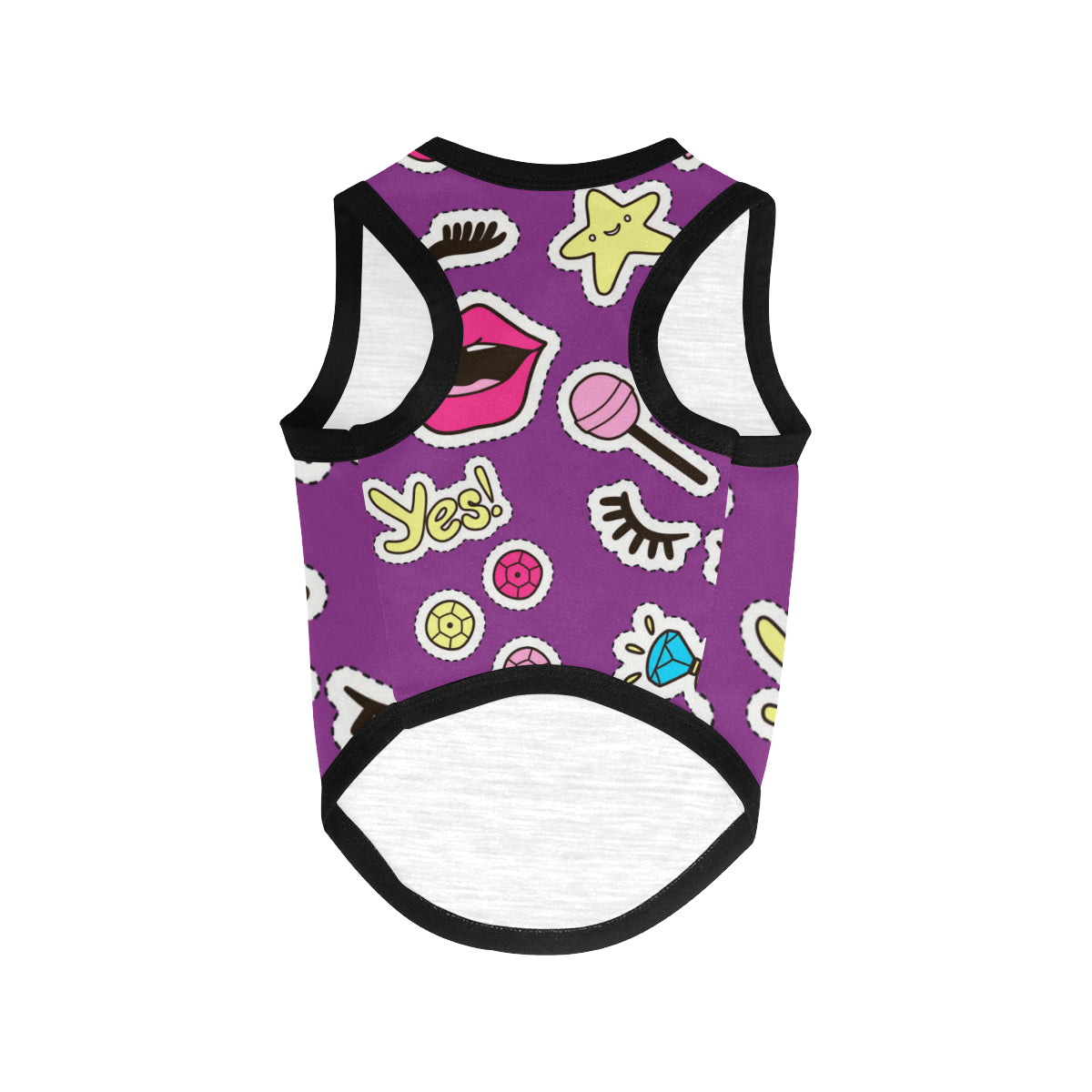 Purple Graffiti Dog Tank Top Shirt