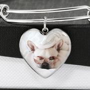 silver heart photo bracelet gift box