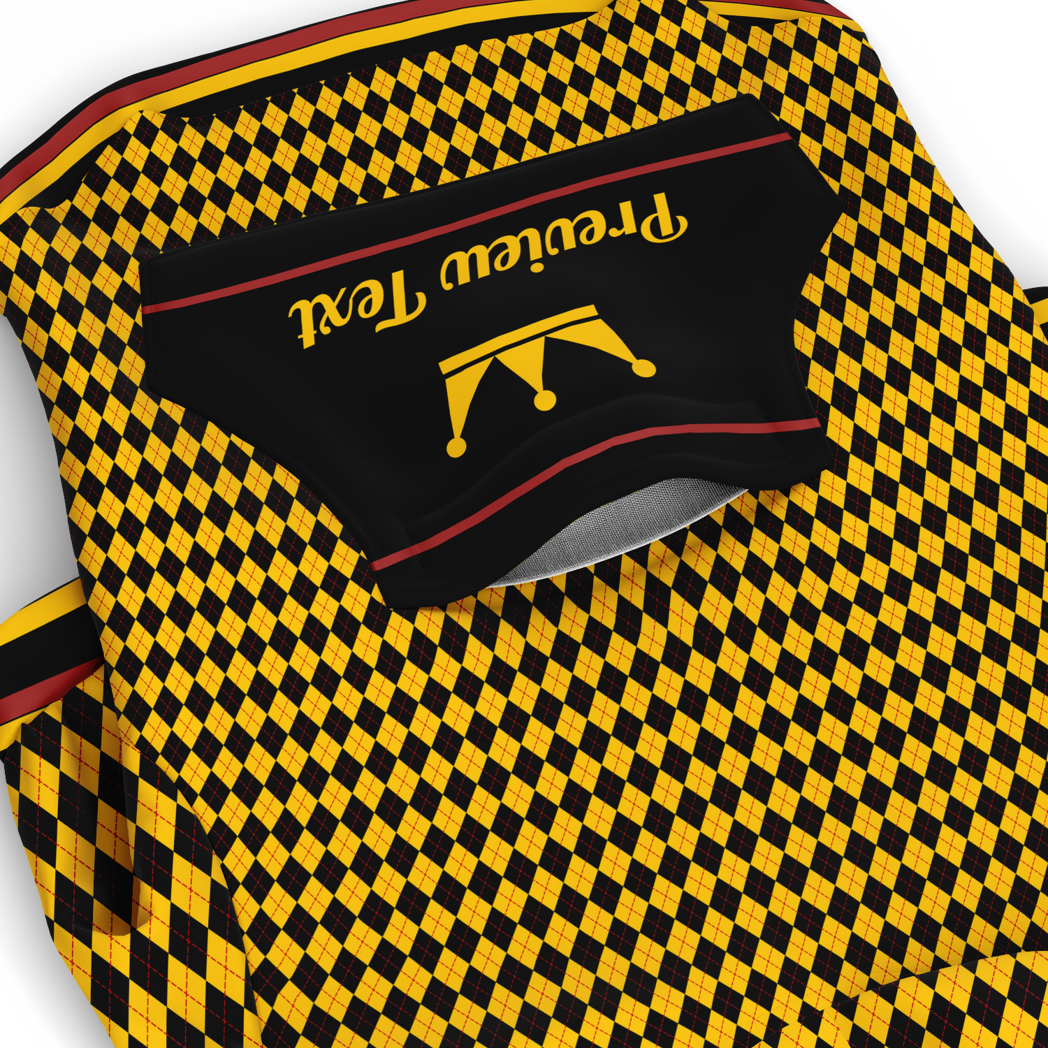 personalized yellow argyle dog hoodie with pocket