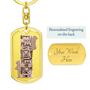 frenchie mom personalized gold colored dog tag keychain