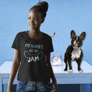 Women's French Bulldog Custom Black T-Shirt