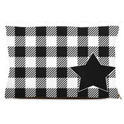 black and white plaids pet bed star add name