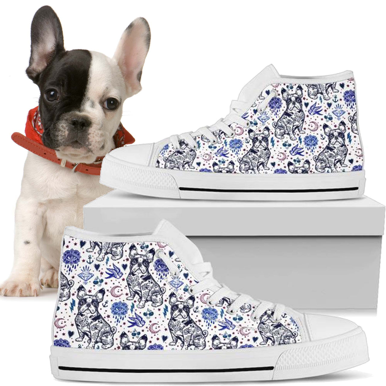 French Bulldog Lovers Women's High Top Shoes