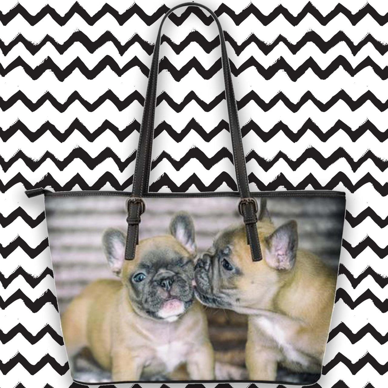 fawn french bulldog puppies tote bag