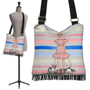 French Bulldog Striped Crossbody Bag