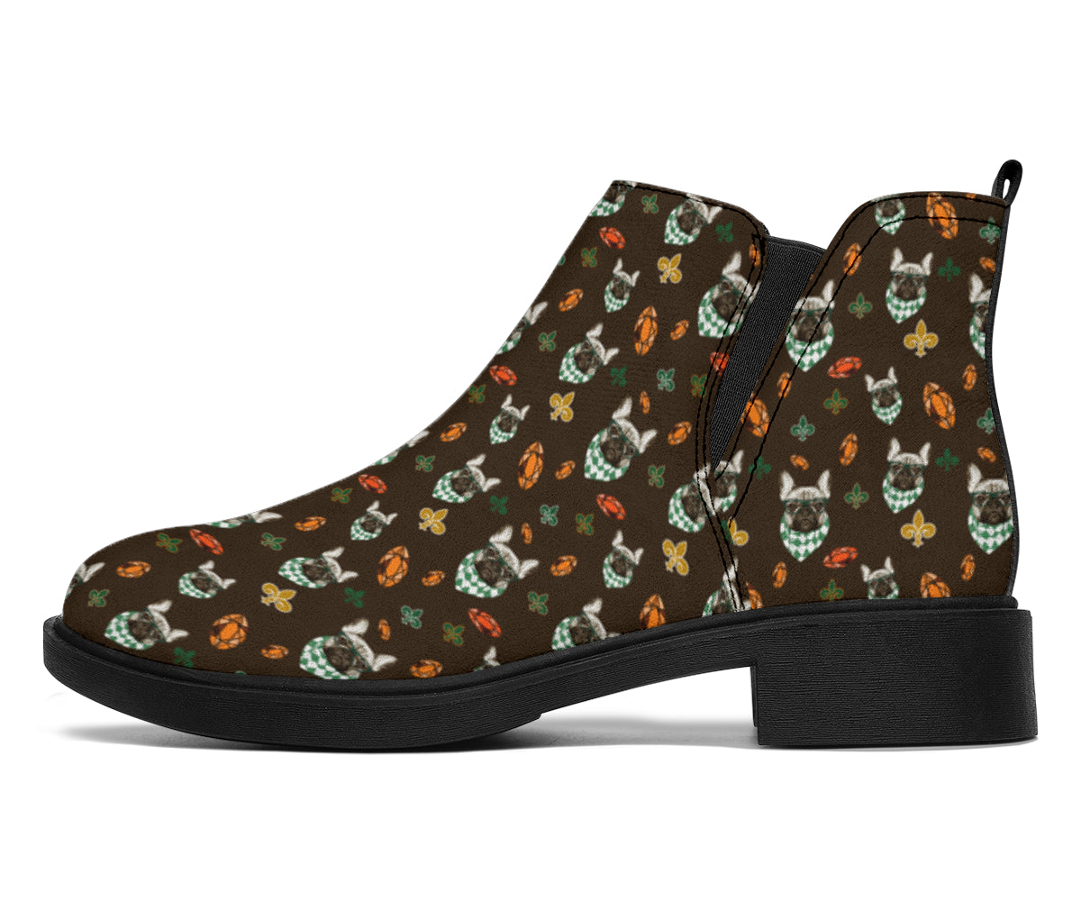 french bulldog fleur de lis fashion boots