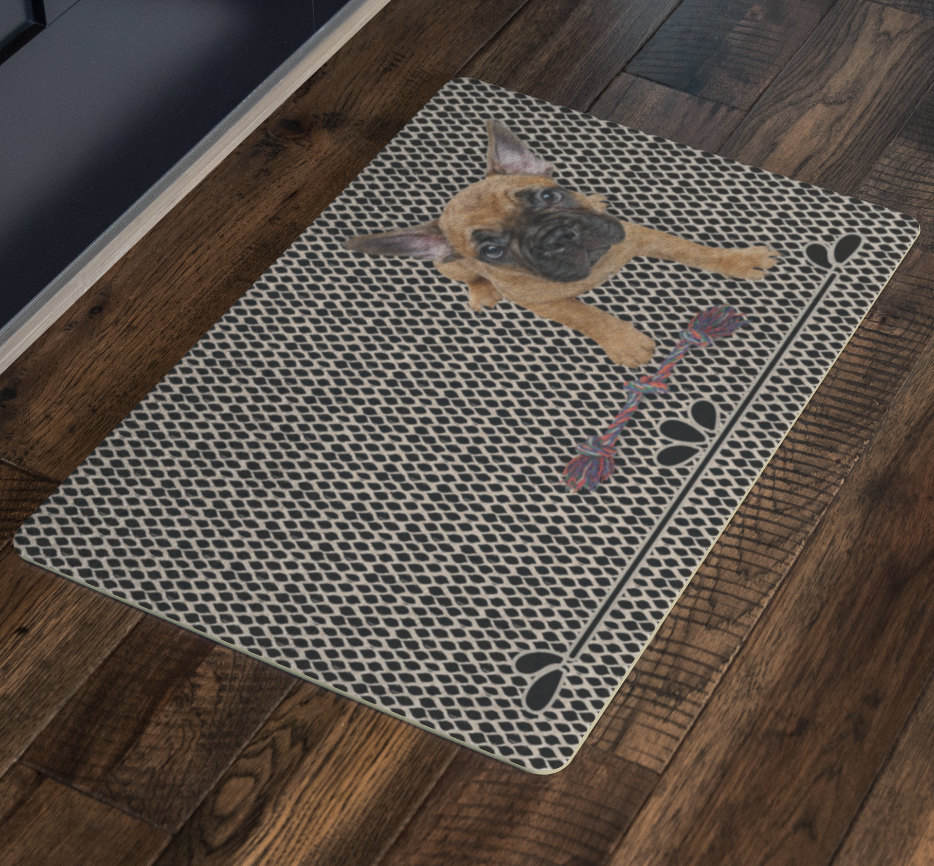 French Bulldog Personalized Welcome Mat Fawn Frenchie