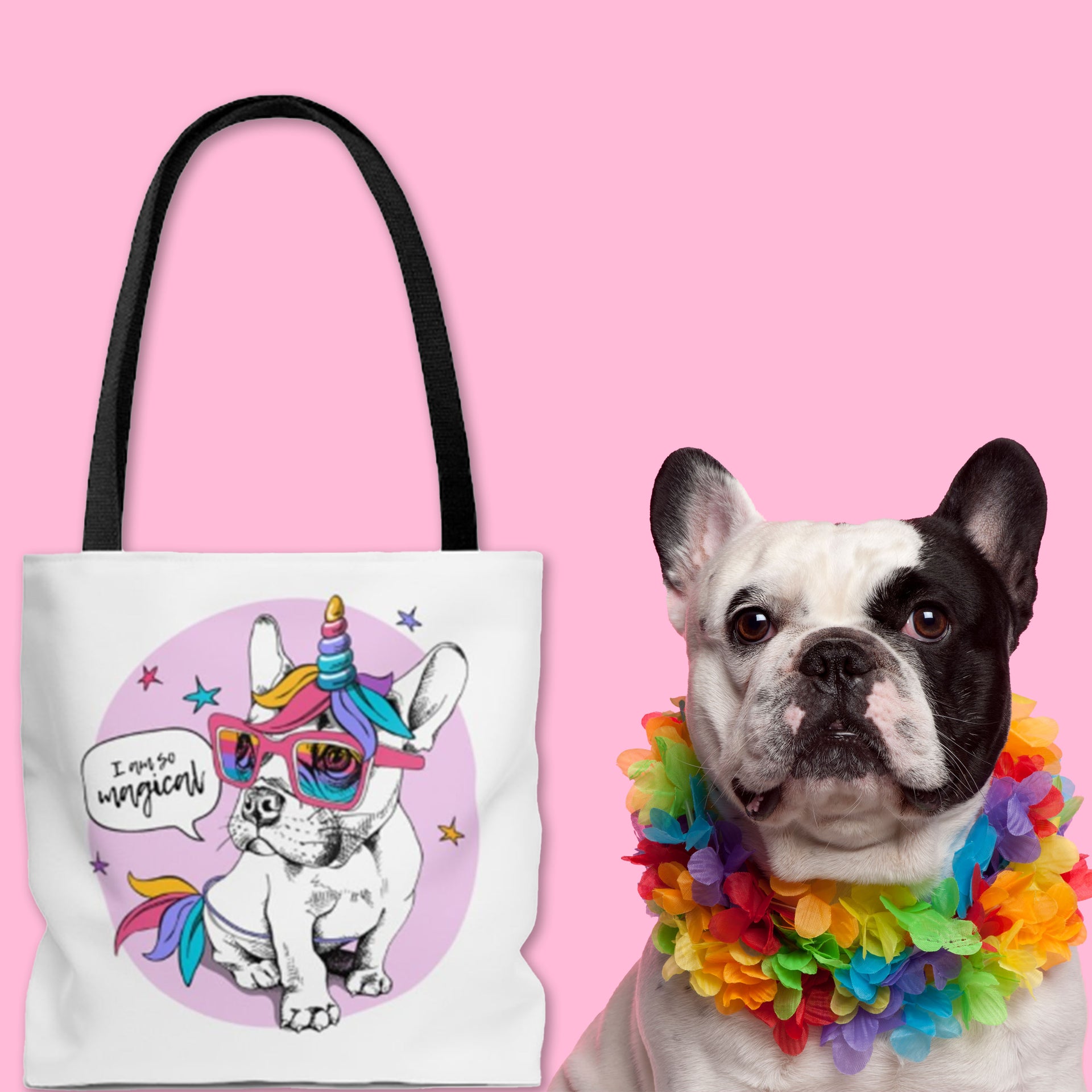 french bulldog unicorn totebag