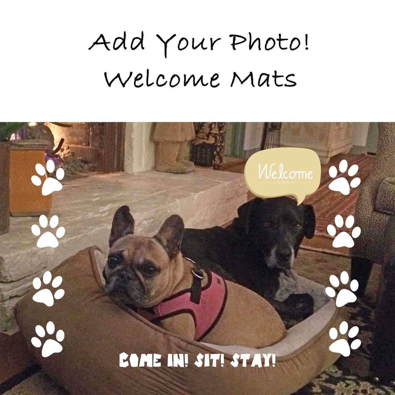 personalized photo welcome mat