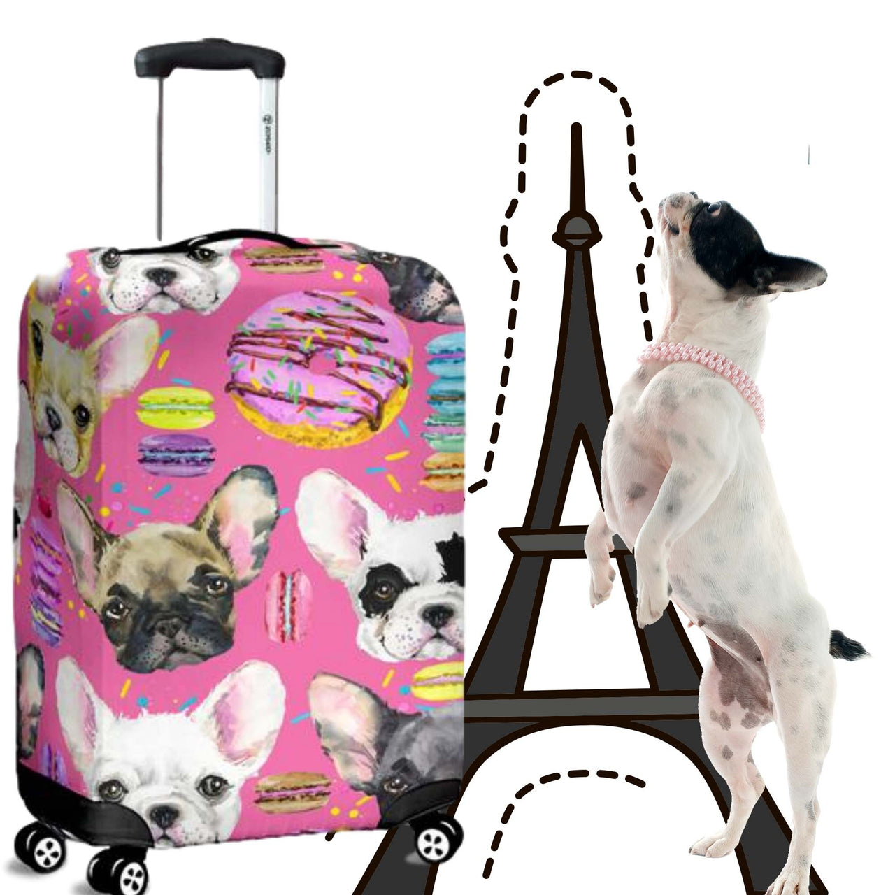 French Bulldog Girls Pink Luggage Cove