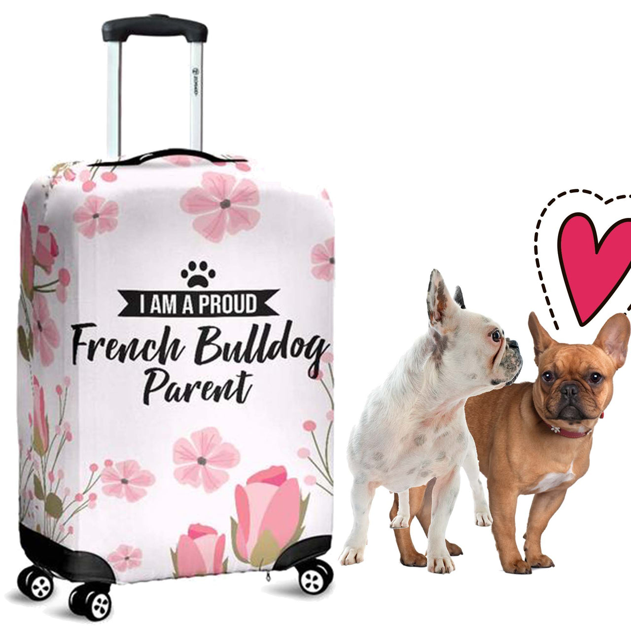 French Bulldog Girls Pink Luggage Cover