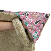 hooded blanket french bulldog pattern sherpa lining