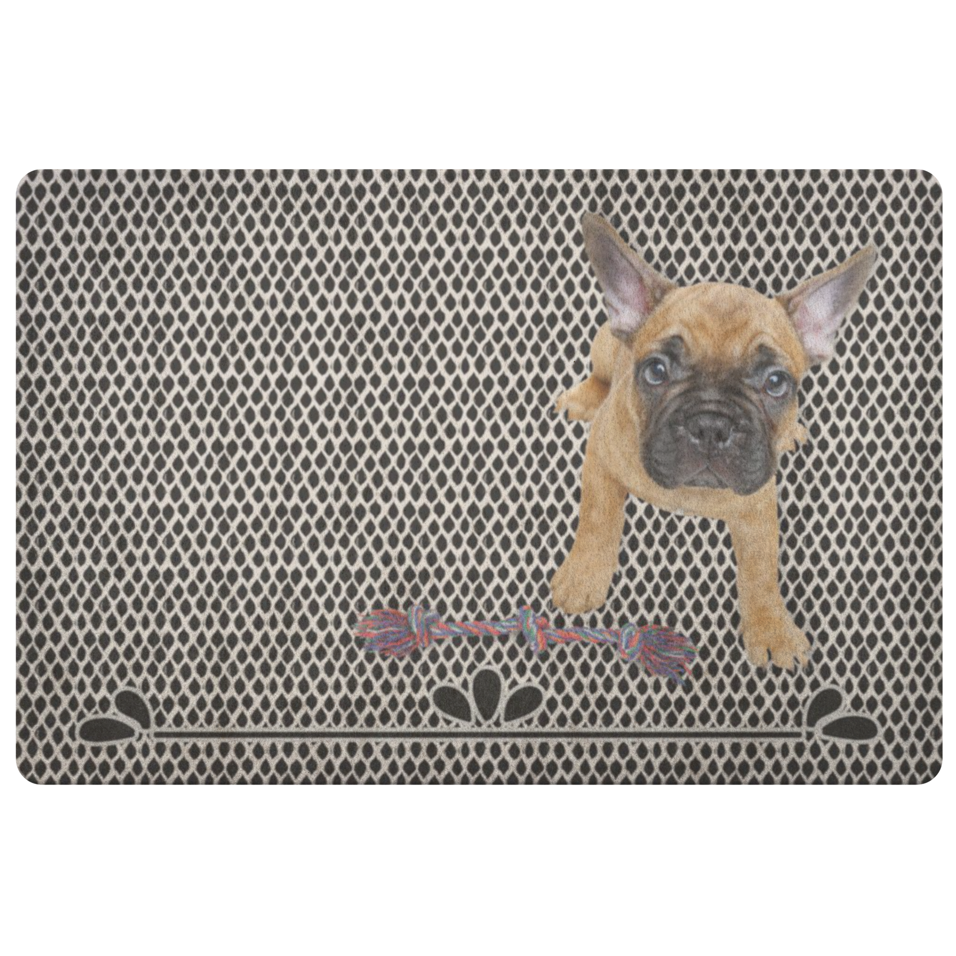 French Bulldog Personalized Welcome Mat Fawn Frenchie