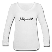 Bully Mama Women’s V-Neck Flowy Tee - white