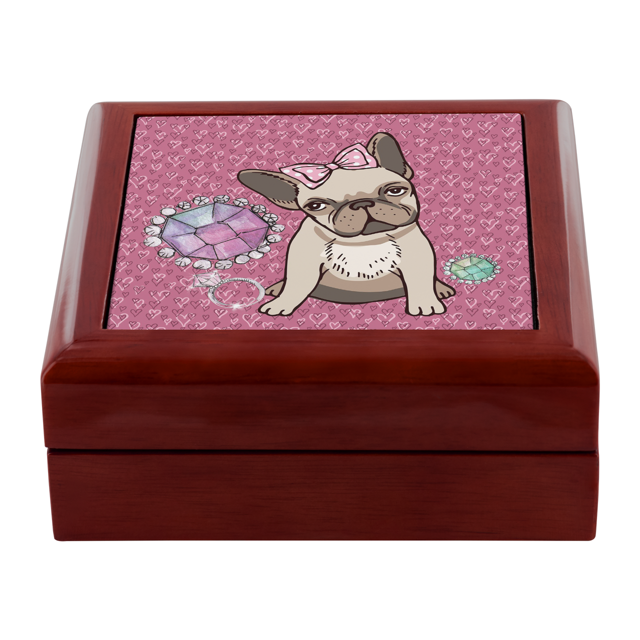 French Bulldog Hearts and Jewels Jewelry Box