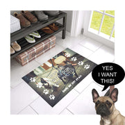 personalized dog photo welcome mat 