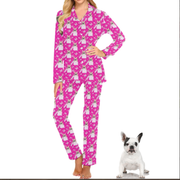 pink french bulldog womens pajams